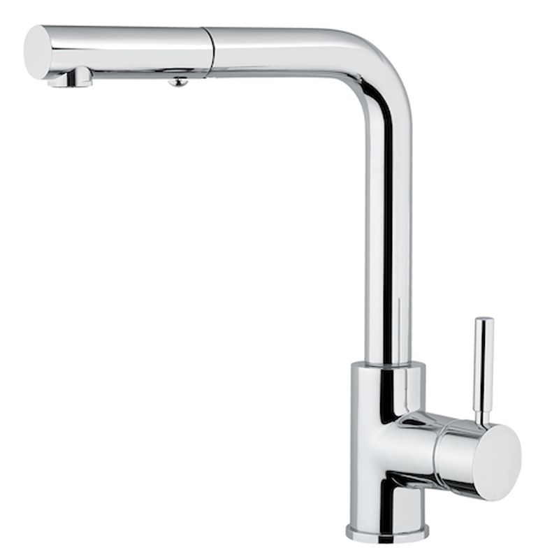 BUGNATESE 2288CR KOBUK Kihúzható zuhanyfejes mosogatócsaptelep tört kifolyóval króm színben