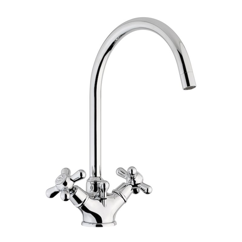 BUGNATESE 039CODO Bugnatese Old'800 Magas mosdócsaptelep leeresztővel fehér-arany színben