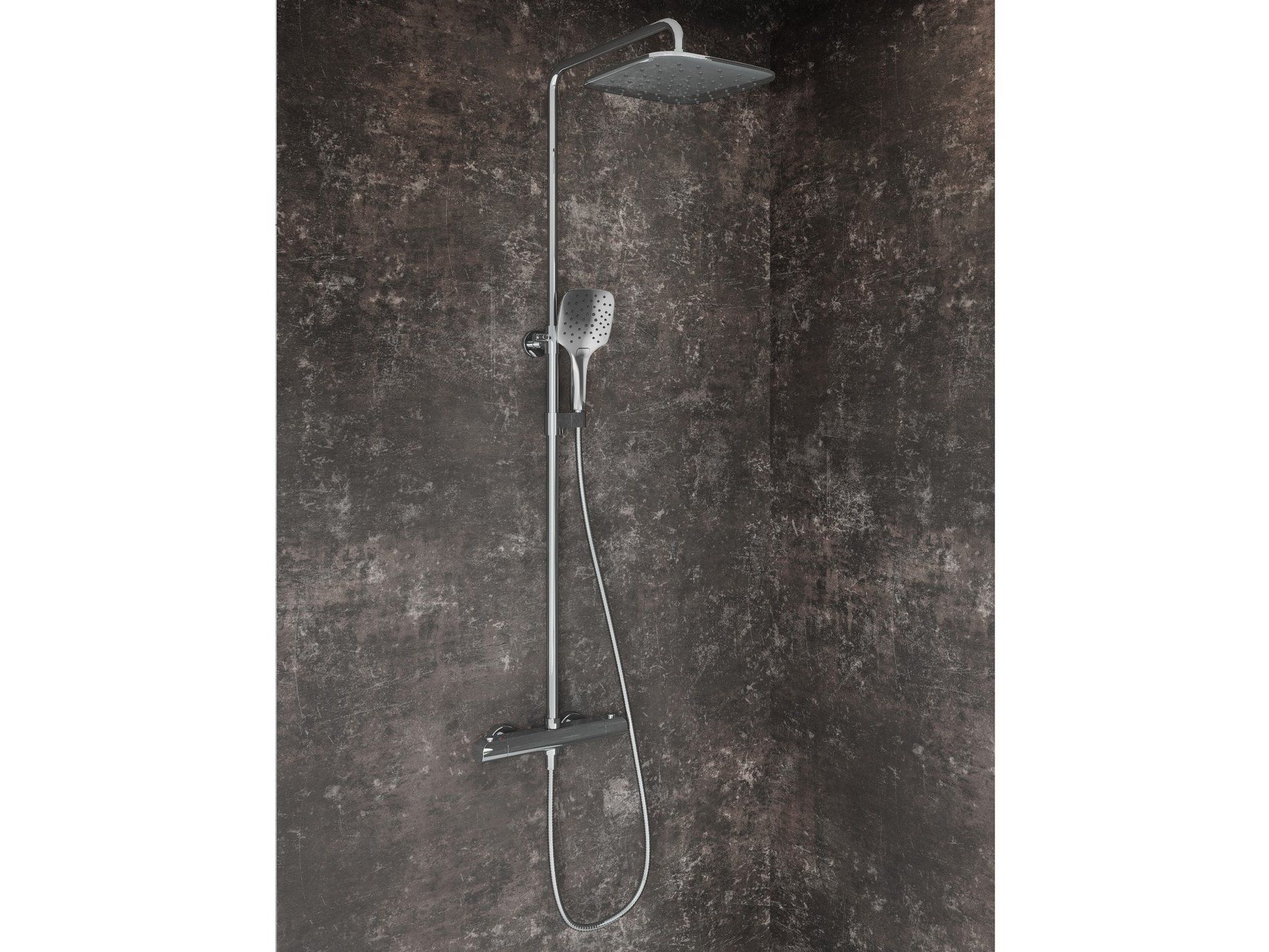 RAVAK X070442 Flat termosztátos zuhanyoszlop szettel FL 091.00CR, króm