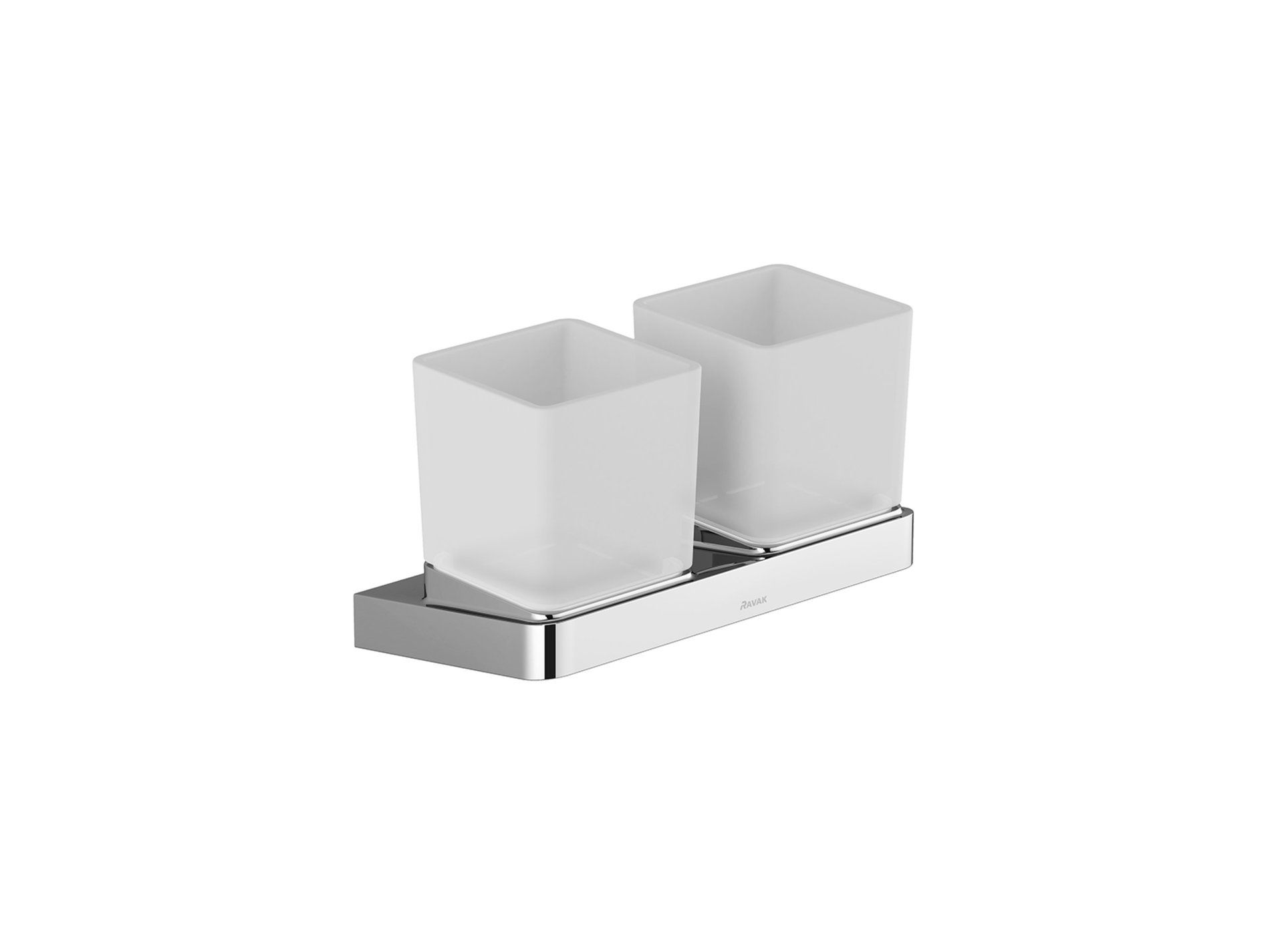 RAVAK X07P322 10° dupla pohártartó TD 220.00CR, króm, üveg