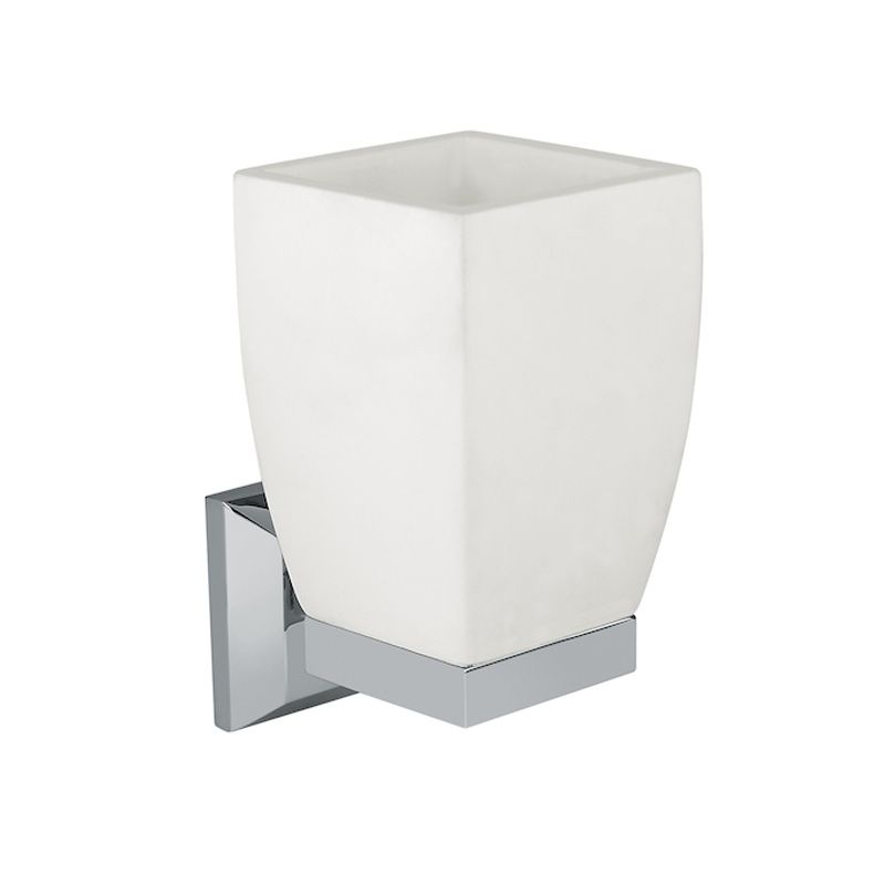 BUGNATESE 30802BR VINTAGE Fali pohártartó szögletes fényes fehér kerámitartóval bronz színben