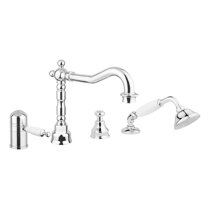 BUGNATESE 6358BR Bugnatese Oxford TERMOSTATICO Termosztátos peremre szerelt 4 üléses kádcsaptelep bronz színben