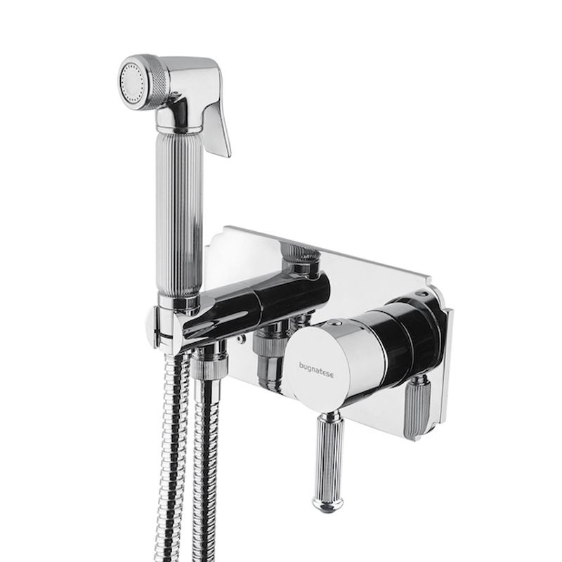 BUGNATESE 8566NS Bugnatese Athena Fal alatti bidet csaptelep zuhanyszettel szálcsiszolt nikkel színben