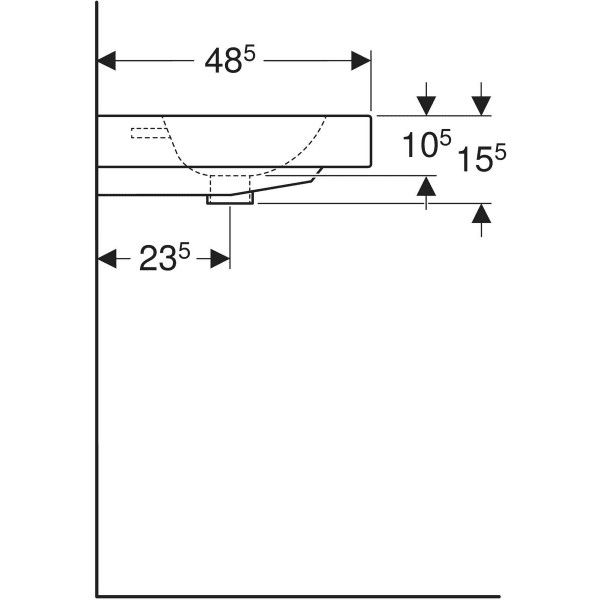 Geberit 124575000 pultra ültethető mosdó 75x48,5cm