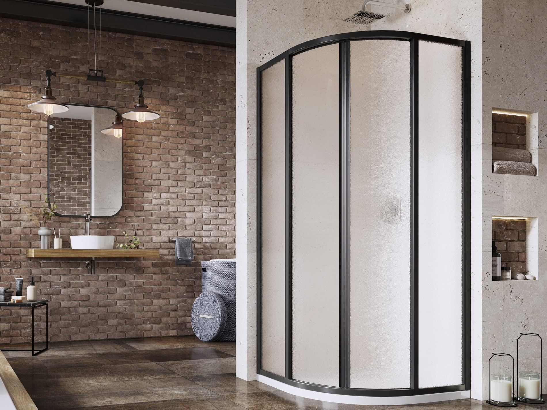 RAVAK 3117O302ZG Supernova SKCP4 90x90 195 zuhanykabin fekete+grape