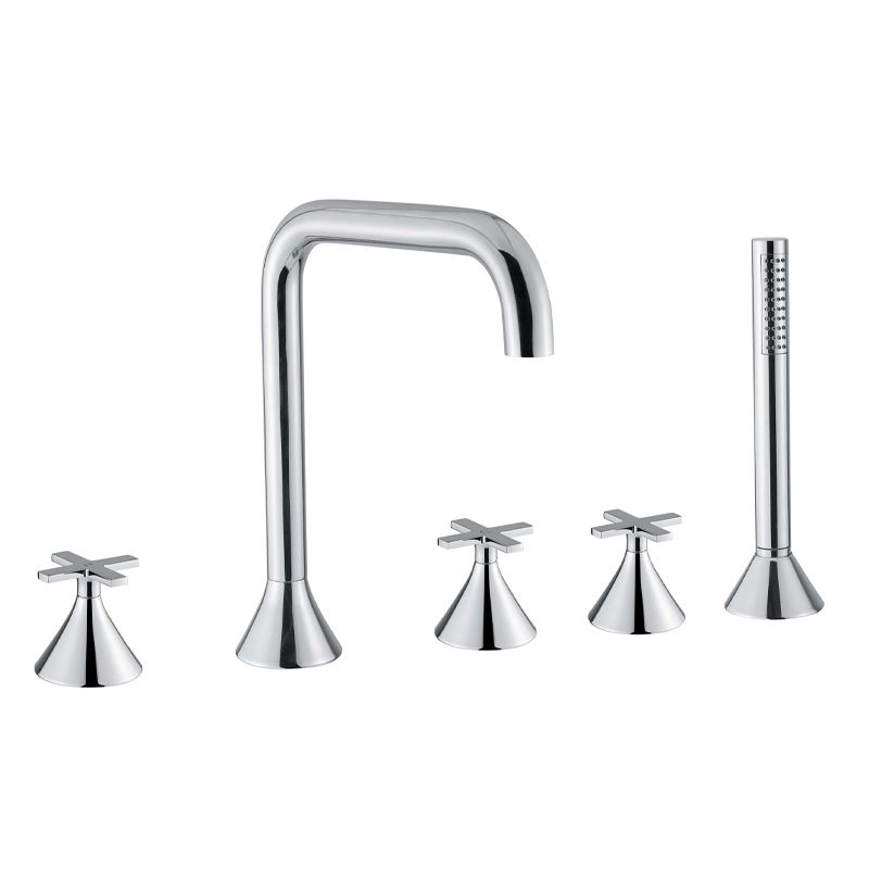 BUGNATESE 5580OP Bugnatese Orion Peremre szerelt 5 üléses kádcsaptelep matt fekete vagy fehér színben