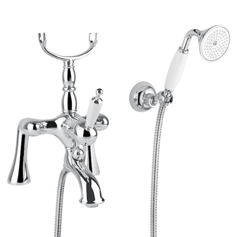 BUGNATESE 6304OP Bugnatese Oxford Álló kádcsaptelep zuhanyszettel matt fekete vagy fehér színben