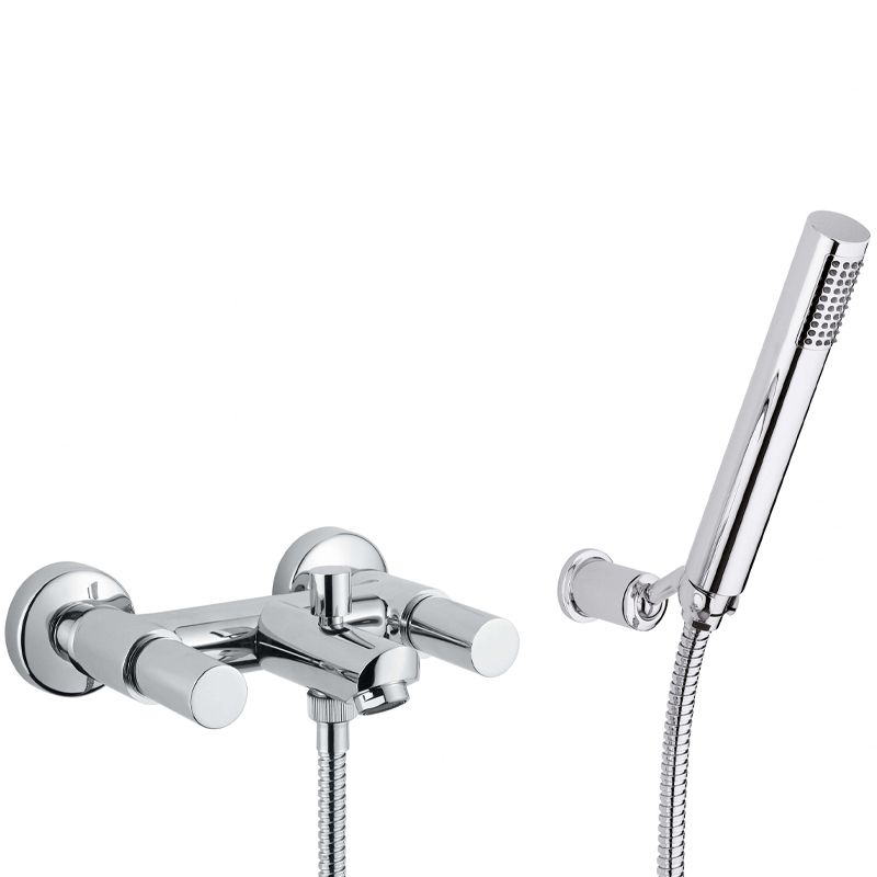 BUGNATESE 7102NS Bugnatese Moon Kádcsaptelep zuhanyszettel szálcsiszolt nikkel színben