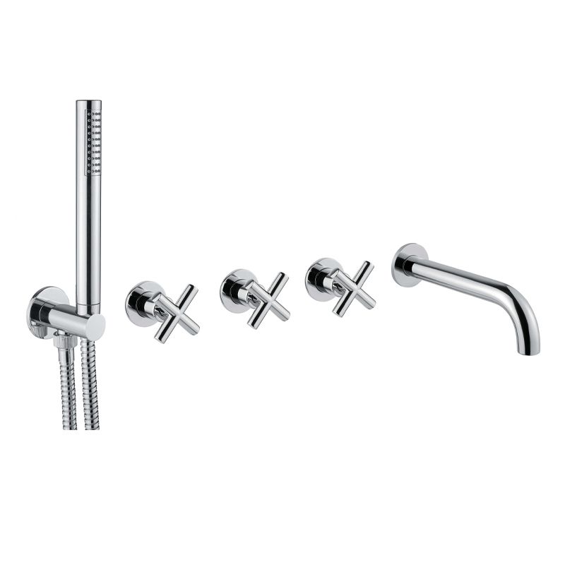 BUGNATESE 7319RA Bugnatese Rodos Fal alatti rendszer kifolyóval és zuhanyszettel rame színben