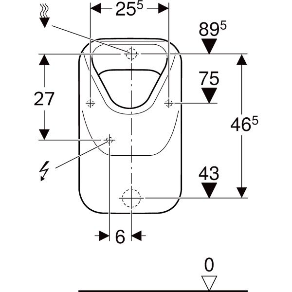 Geberit 238100000 Alivio vizelde, hátsó bekötésű, hátsó vagy alsó kifolyású