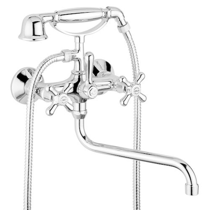 BUGNATESE 086CODO Bugnatese Old'800 Kádcsaptelep hosszú kifolyóval fehér-arany színben