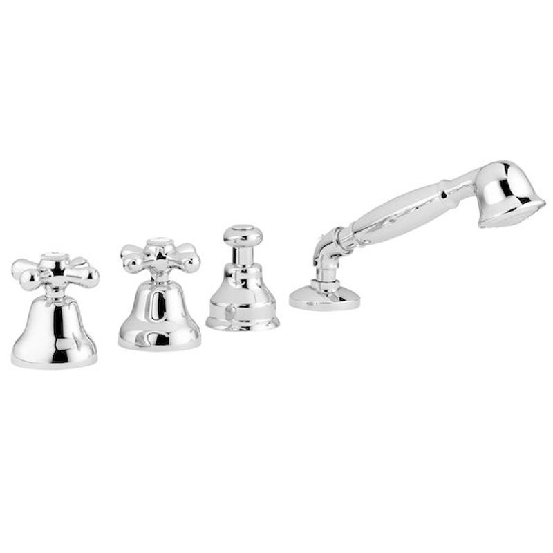 BUGNATESE 082CODO Bugnatese Old'800 Peremre szerelt 4 üléses kádcsaptelep fehér-arany színben