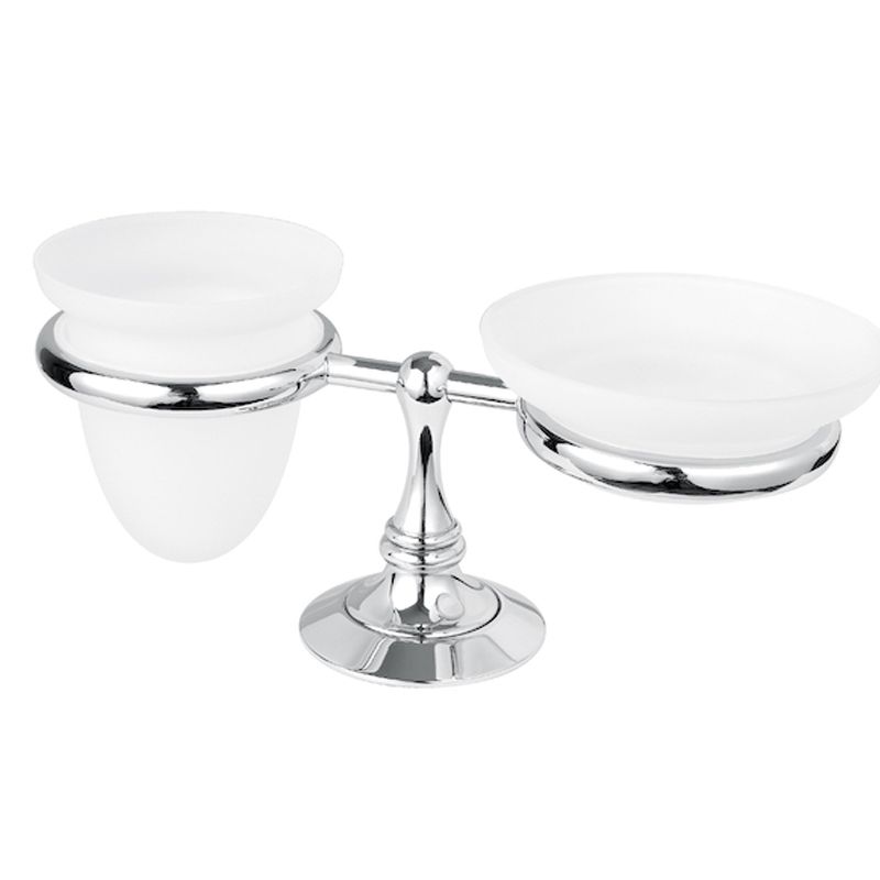 BUGNATESE 25801DO TRADIZIONALE Álló szappan- és pohártartó fehér kerámiával arany színben