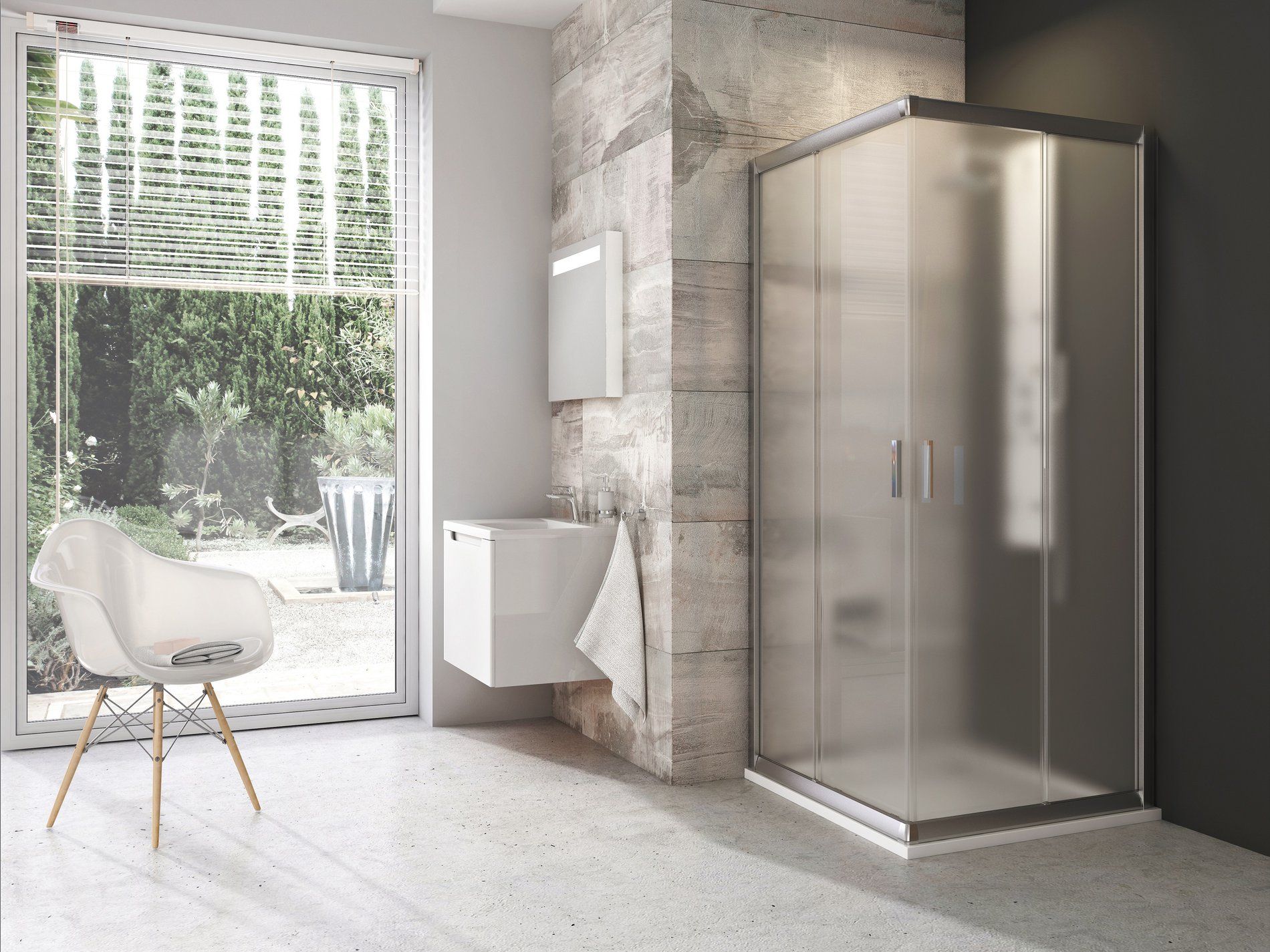 RAVAK 1LV40U00ZG Blix BLRV2 80x80 zuhanykabin szatén+grape