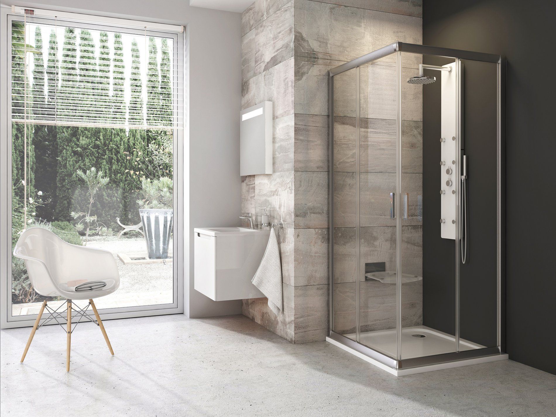 RAVAK 1LV40U00Z1 Blix BLRV2 80x80 zuhanykabin szatén+transparent