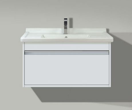 Duravit Starck 3 mosdó 85 cm 0304800000 +alsószekrény egy fiókos fehér KT6664 szettben