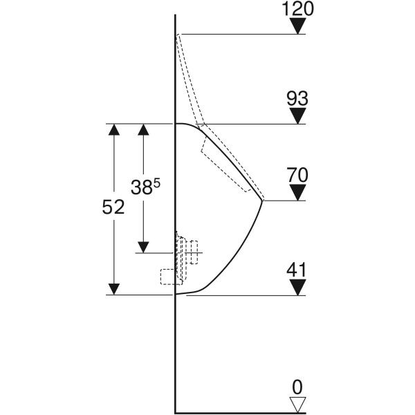 Geberit 236100000 Pareo vizelde, fedélhez, hátsó bekötésű, hátsó kifolyás