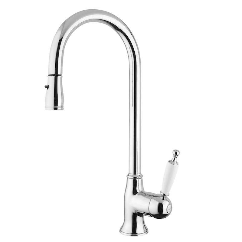 BUGNATESE 6395RA OXFORD Kihúzható zuhanyfejes mosogatócsaptelep rame színben