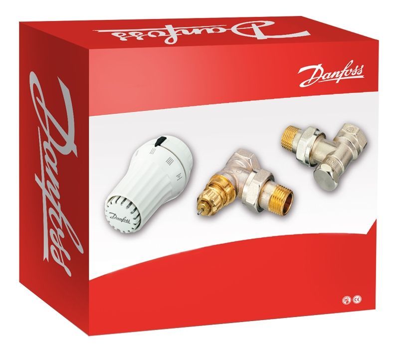 Danfoss szelepcsomag Kompakt radiátorhoz,sarok 013G5083