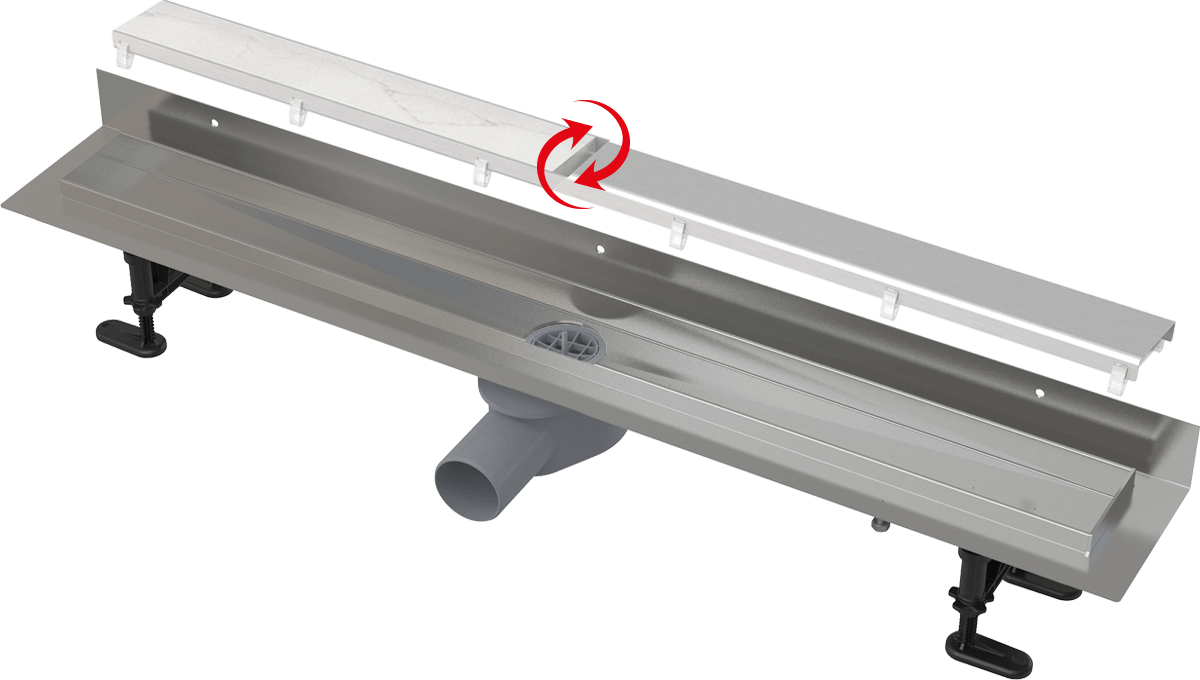 Alcaplast APZ23-Double9 Fit and Go Wall 850 fali zuhanyfolyóka kétoldalú DOUBLE ráccsal