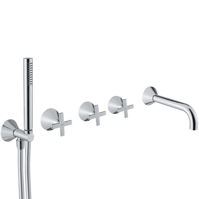 BUGNATESE 5519CR Bugnatese Orion Fal alatti rendszer kifolyóval és zuhanyszettel króm színben