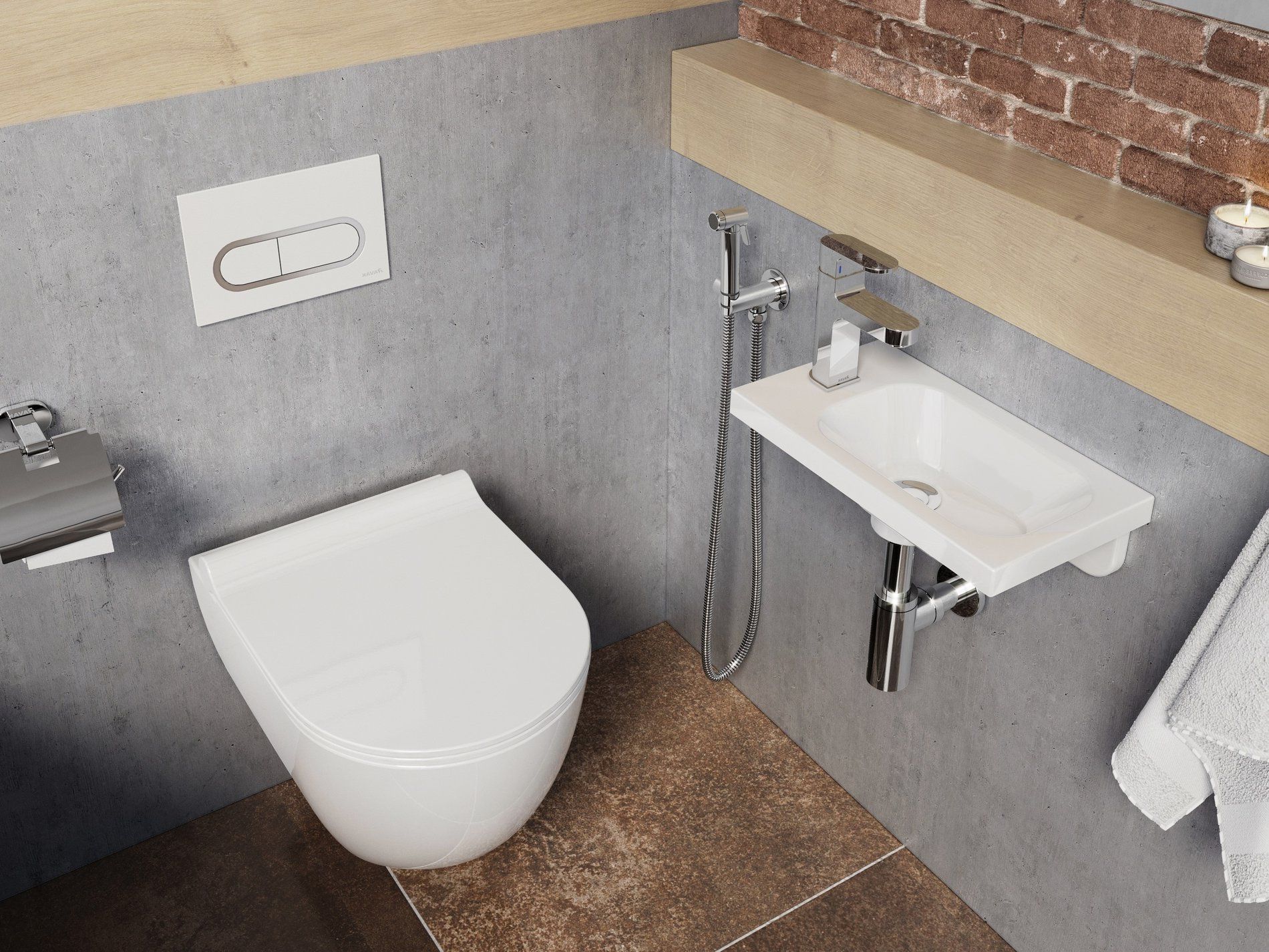 RAVAK XJGL1100000 Chrome kézmosó balos fehér, furattal